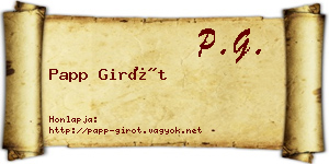 Papp Girót névjegykártya